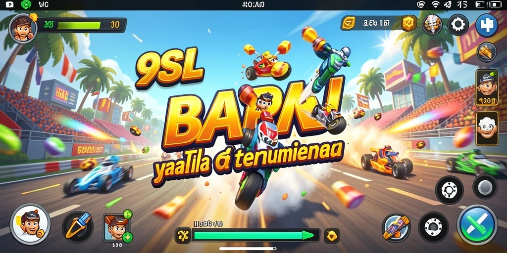 Tangkapan layar gameplay 9SL yang menampilkan aksi balap seru.