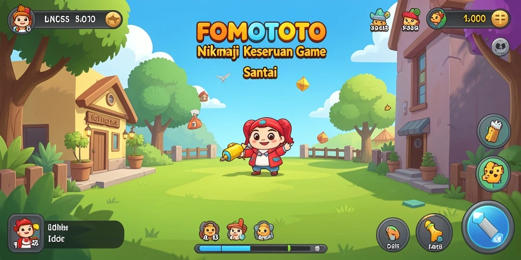 Screenshot menampilkan serunya gameplay Idle FOMOTOTO dengan karakter lucu.