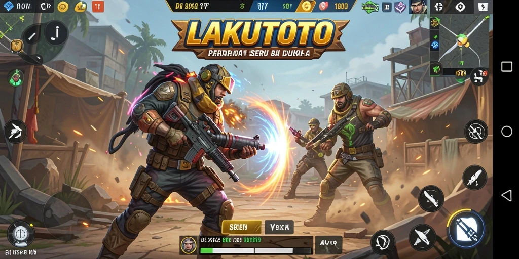 Tampilan gameplay luar biasa dari LAKUTOTO dalam pertempuran Battle Royale.