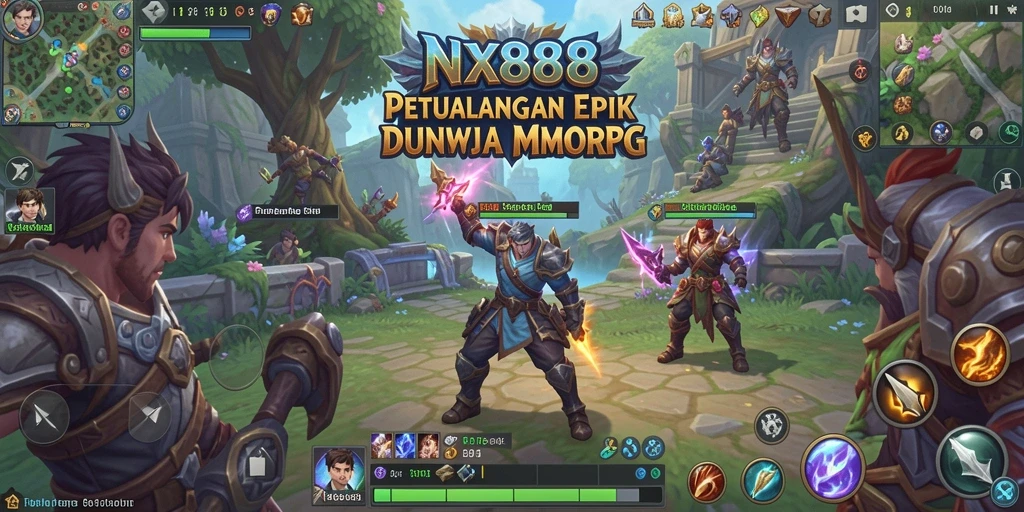 Tangkapan layar gameplay NX888 yang menakjubkan dalam dunia MMORPG.