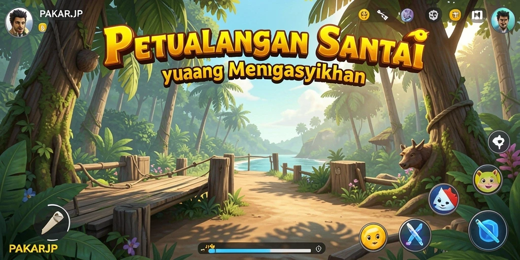 Tampilan menarik dari gameplay PAKARJP yang ceria dan penuh warna.